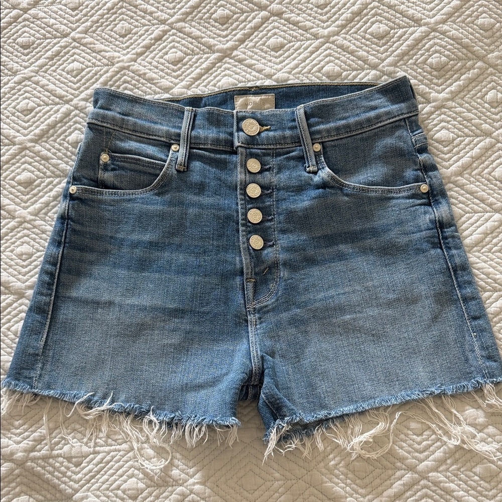 MOTHER | The Pixie Dazzler Fray Denim | Blowing Kisses | Shorts - Picture 3 of 7